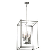 Minka-Lavery - 3857-756 - Eight Light Pendant - Langen Square - Antique Nickel (Painted)