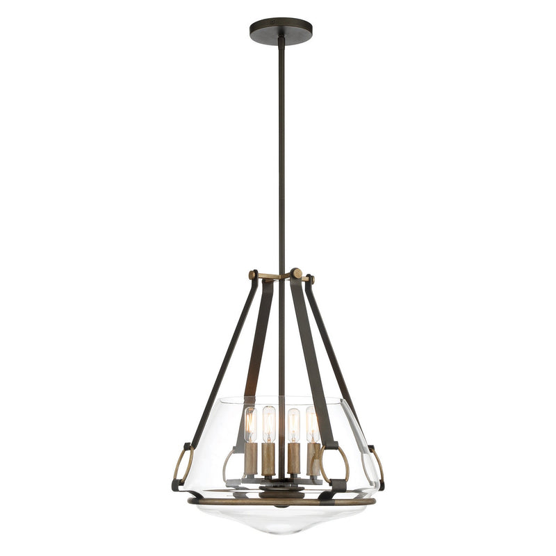 Minka-Lavery - 3904-107 - Four Light Pendant/Semi Flush Mount - Eden Valley - Smoked Iron W/Aged Gold