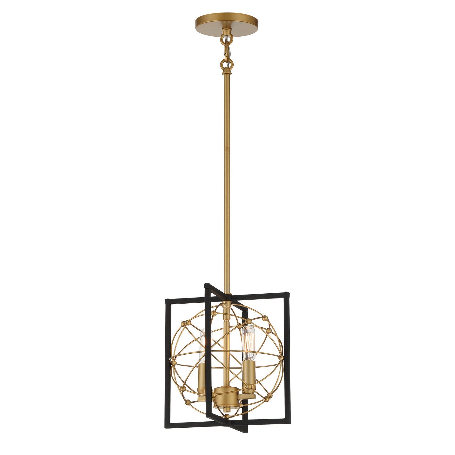 Minka-Lavery - 3912-707A - Two Light Mini Pendant - Titans Trace - Sand Coal W/ Painted Honey Gol