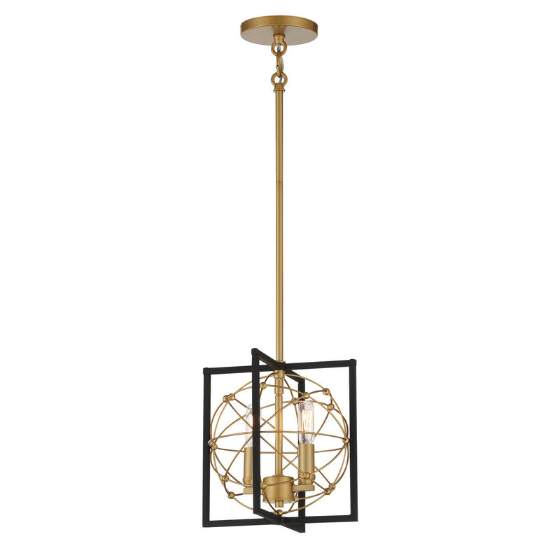 Minka-Lavery - 3912-707A - Two Light Mini Pendant - Titans Trace - Sand Coal W/ Painted Honey Gol