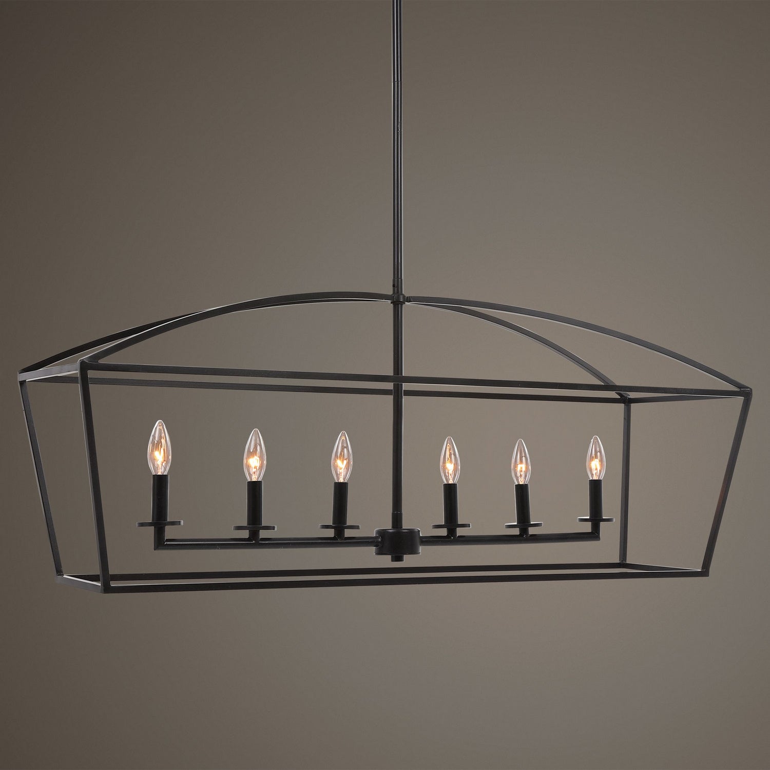 Uttermost - 21348 - Six Light Linear Chandelier - Clayton - Deep Weathered Bronze