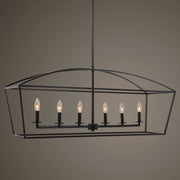 Uttermost - 21348 - Six Light Linear Chandelier - Clayton - Deep Weathered Bronze