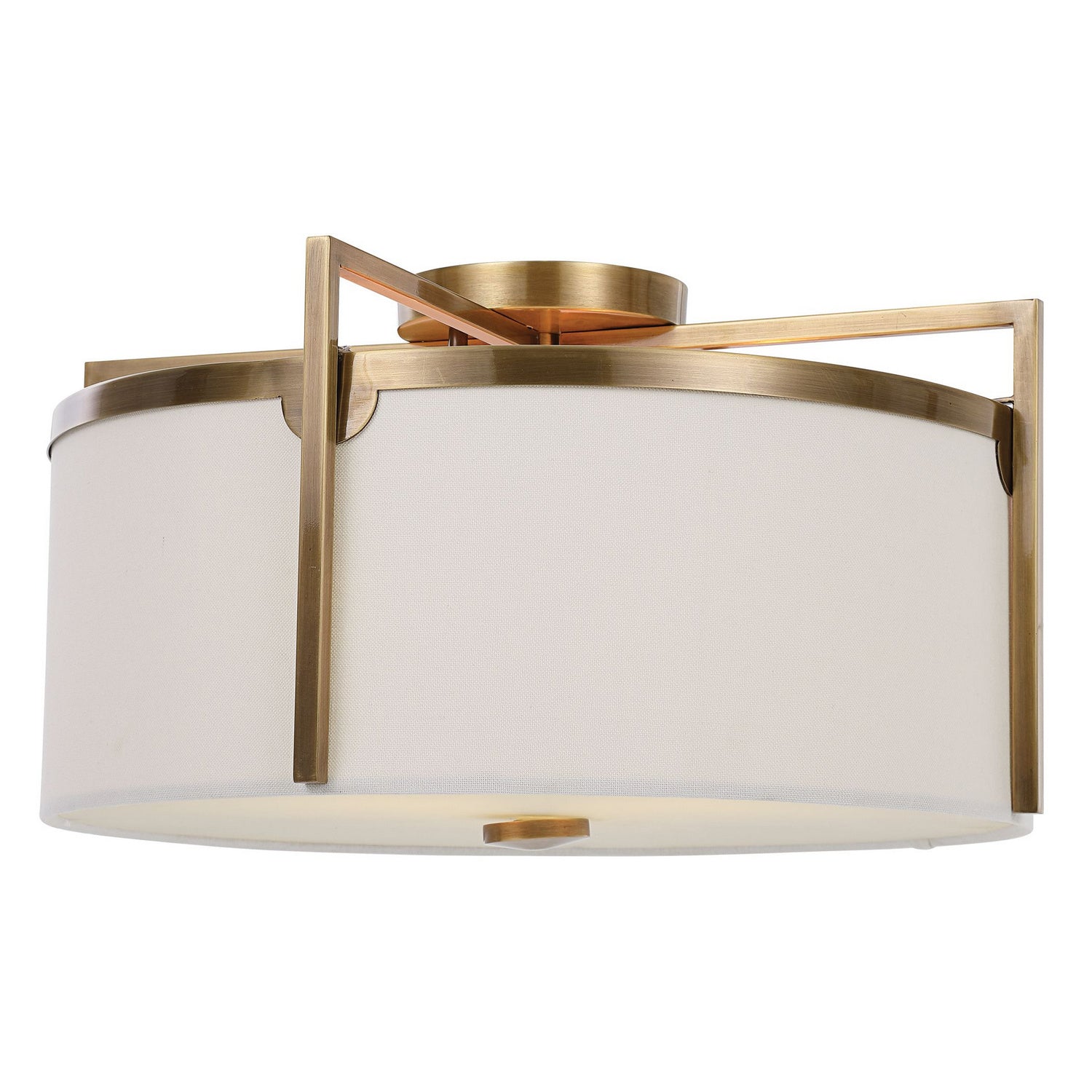 Uttermost - 22283 - Three Light Semi Flush Mount - Colfax - Antique Brass