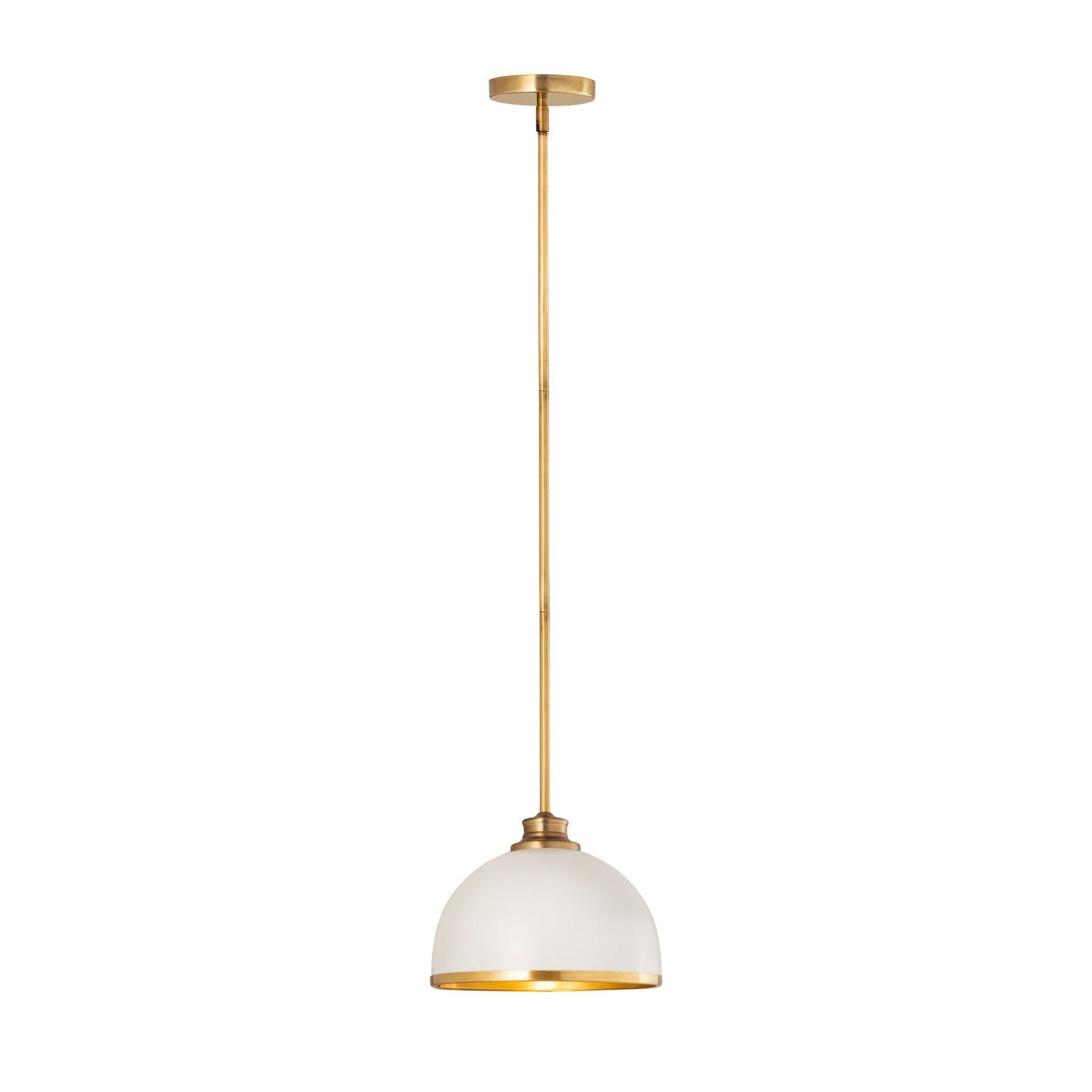 Z-Lite - 1004P10-MW-RB - One Light Pendant - Landry - Matte White + Rubbed Brass