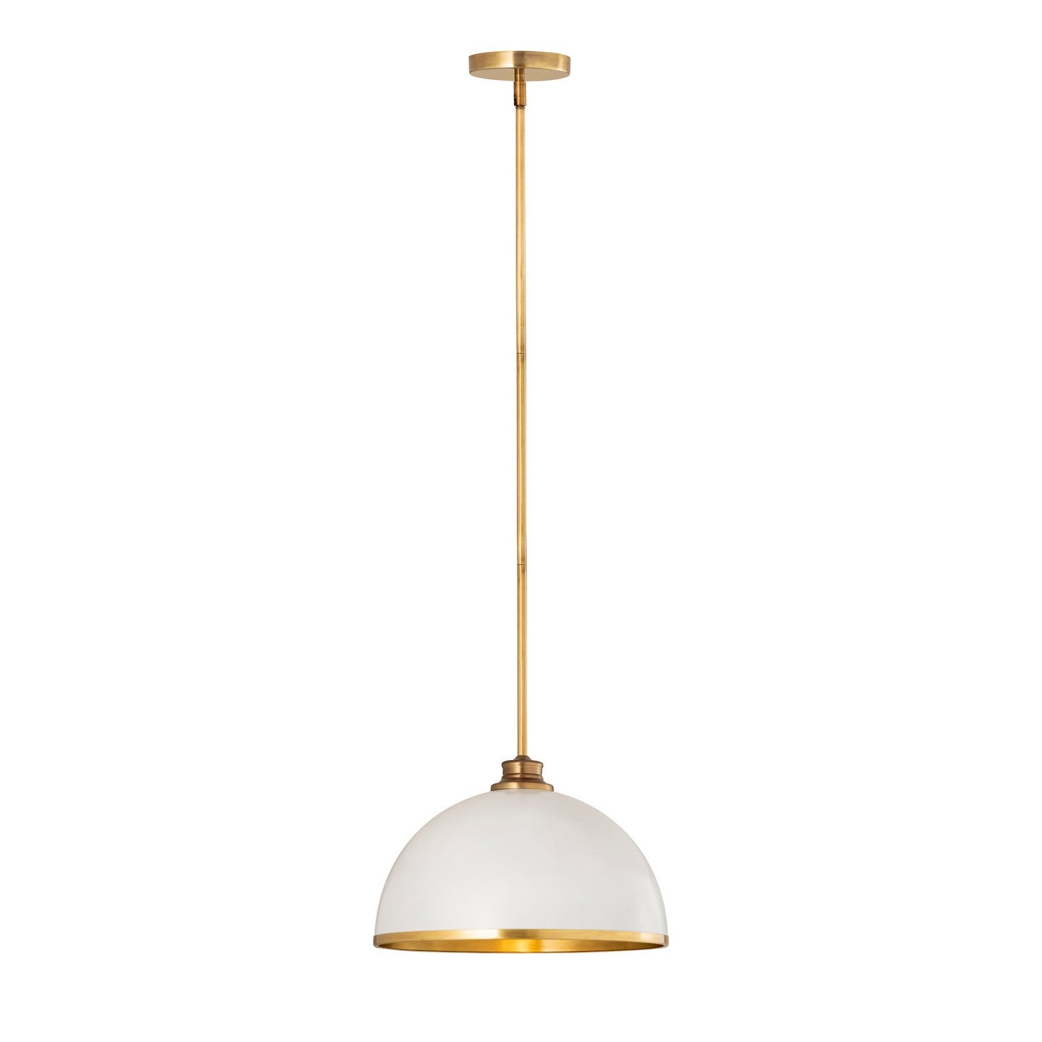 Z-Lite - 1004P14-MW-RB - One Light Pendant - Landry - Matte White + Rubbed Brass
