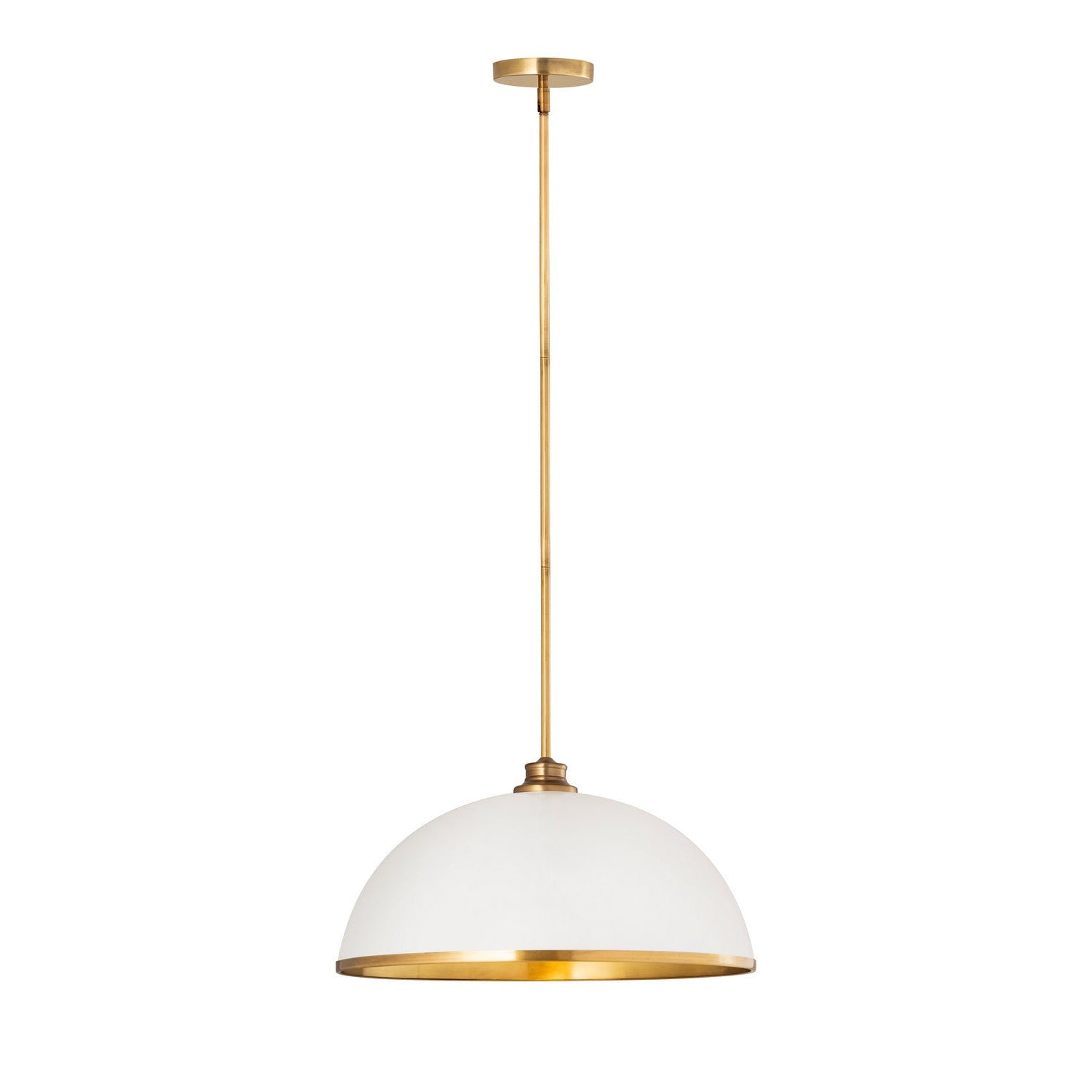 Z-Lite - 1004P20-MW-RB - One Light Pendant - Landry - Matte White + Rubbed Brass