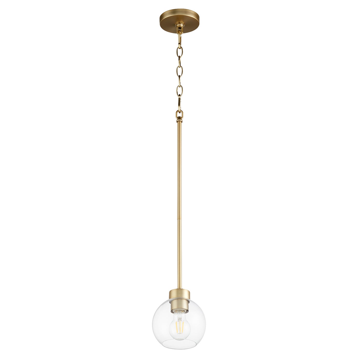 Quorum - 3317-80 - One Light Pendant - VolÔøΩÔøΩn - Aged Brass