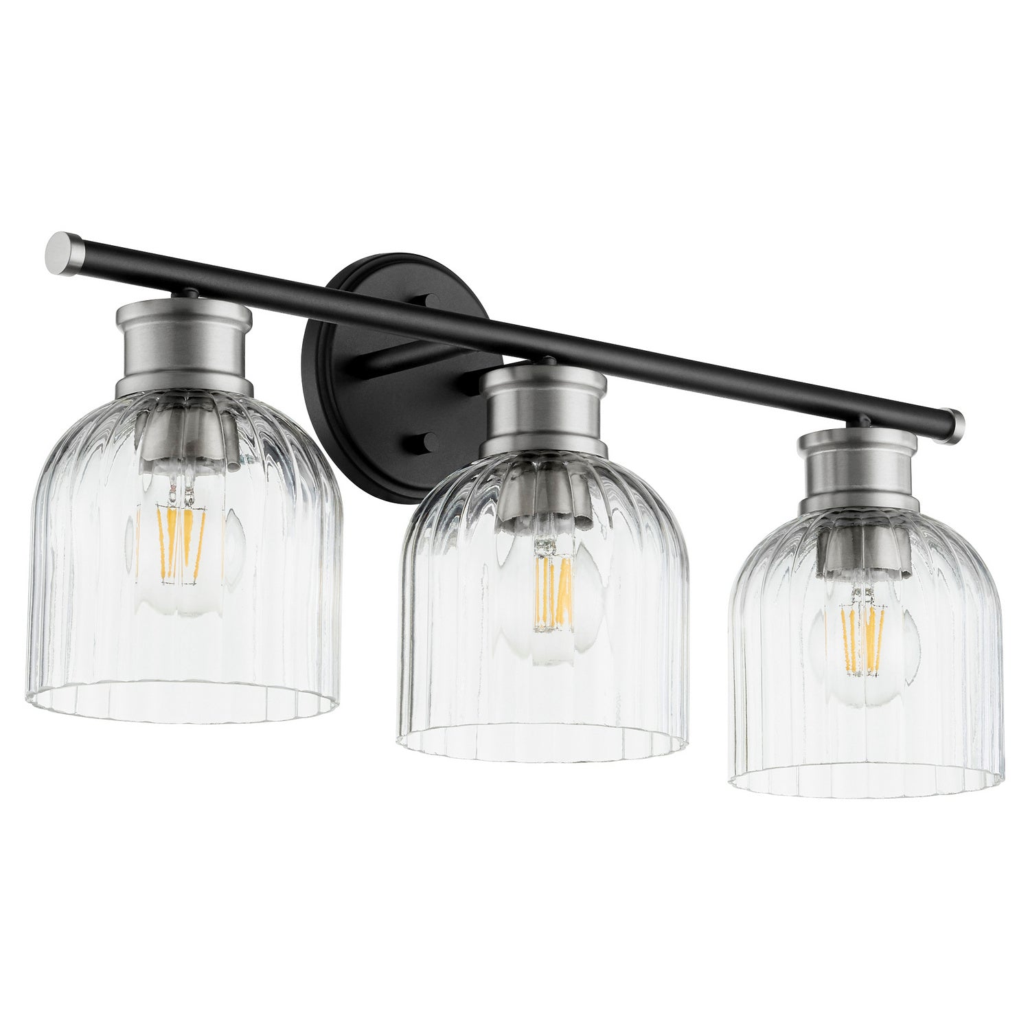 Quorum - 510-3-6965 - Three Light Vanity - Monarch - Textured Black w/ Satin Nickel