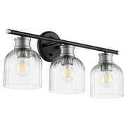Quorum - 510-3-6965 - Three Light Vanity - Monarch - Textured Black w/ Satin Nickel