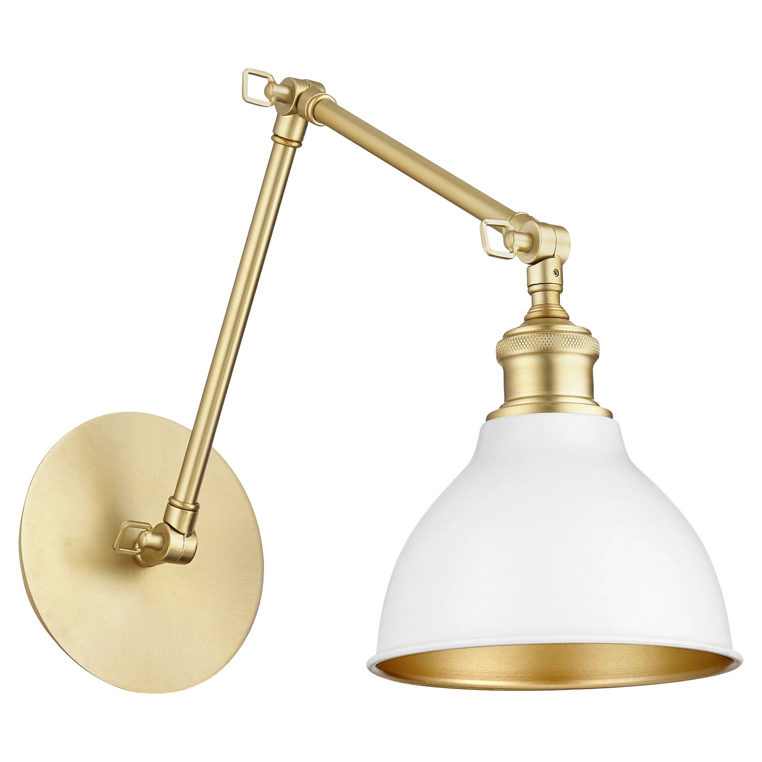 Quorum - 5392-0880 - One Light Wall Mount - 5392 Wall Mounts - Aged Brass|Studio White