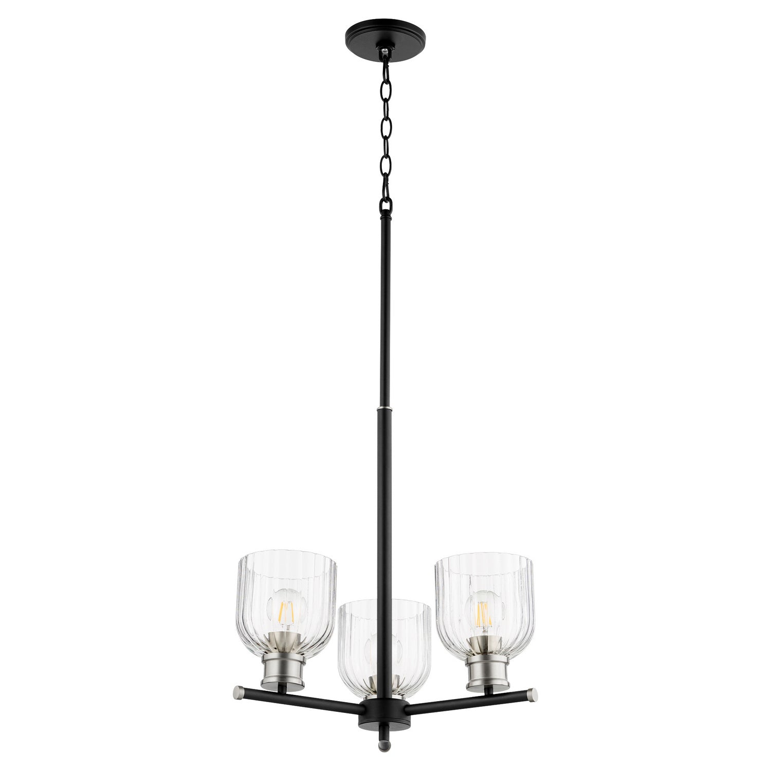 Quorum - 610-3-6965 - Three Light Chandelier - Monarch - Textured Black w/ Satin Nickel