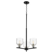Quorum - 610-3-6965 - Three Light Chandelier - Monarch - Textured Black w/ Satin Nickel