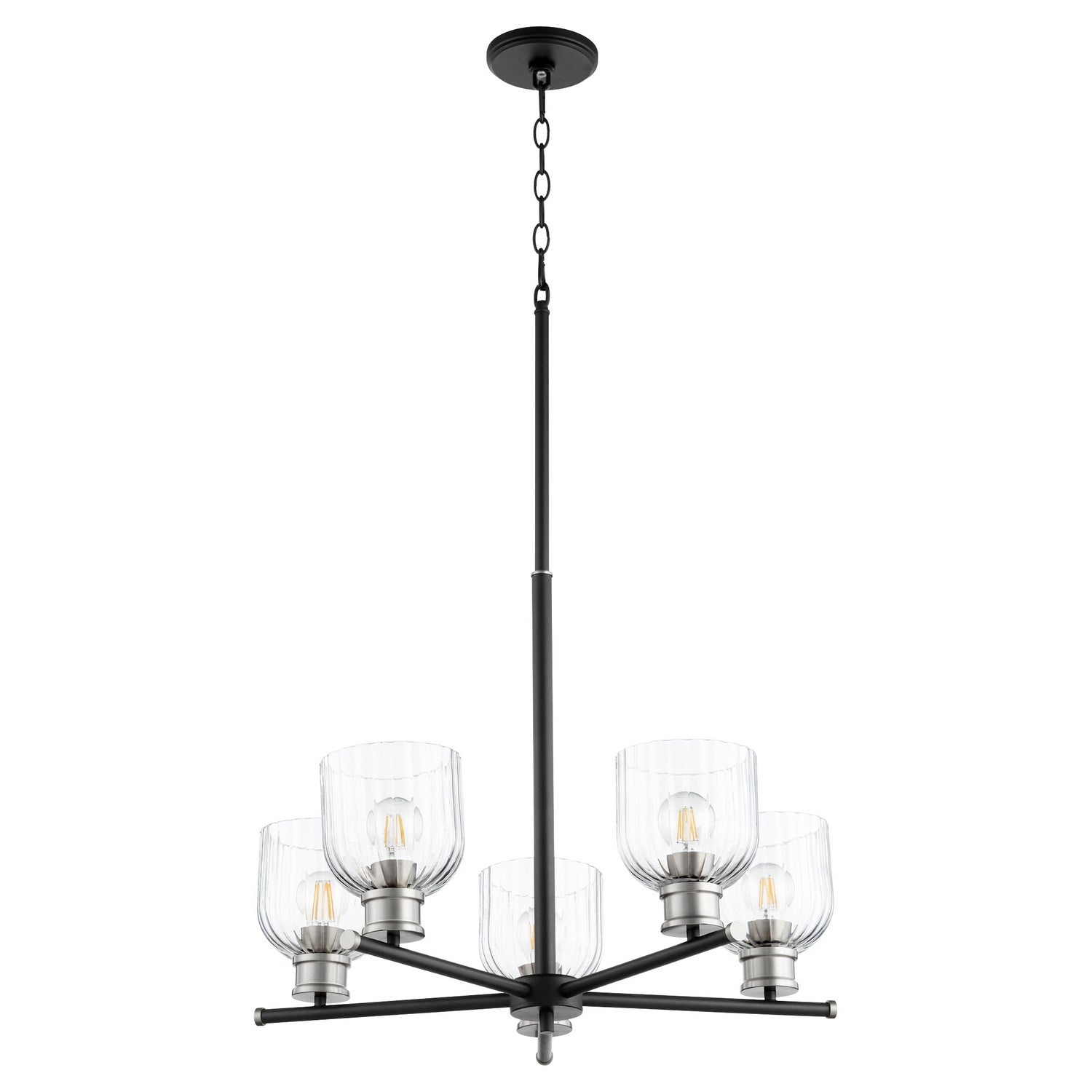 Quorum - 610-5-6965 - Five Light Chandelier - Monarch - Textured Black w/ Satin Nickel