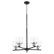 Quorum - 610-5-6965 - Five Light Chandelier - Monarch - Textured Black w/ Satin Nickel