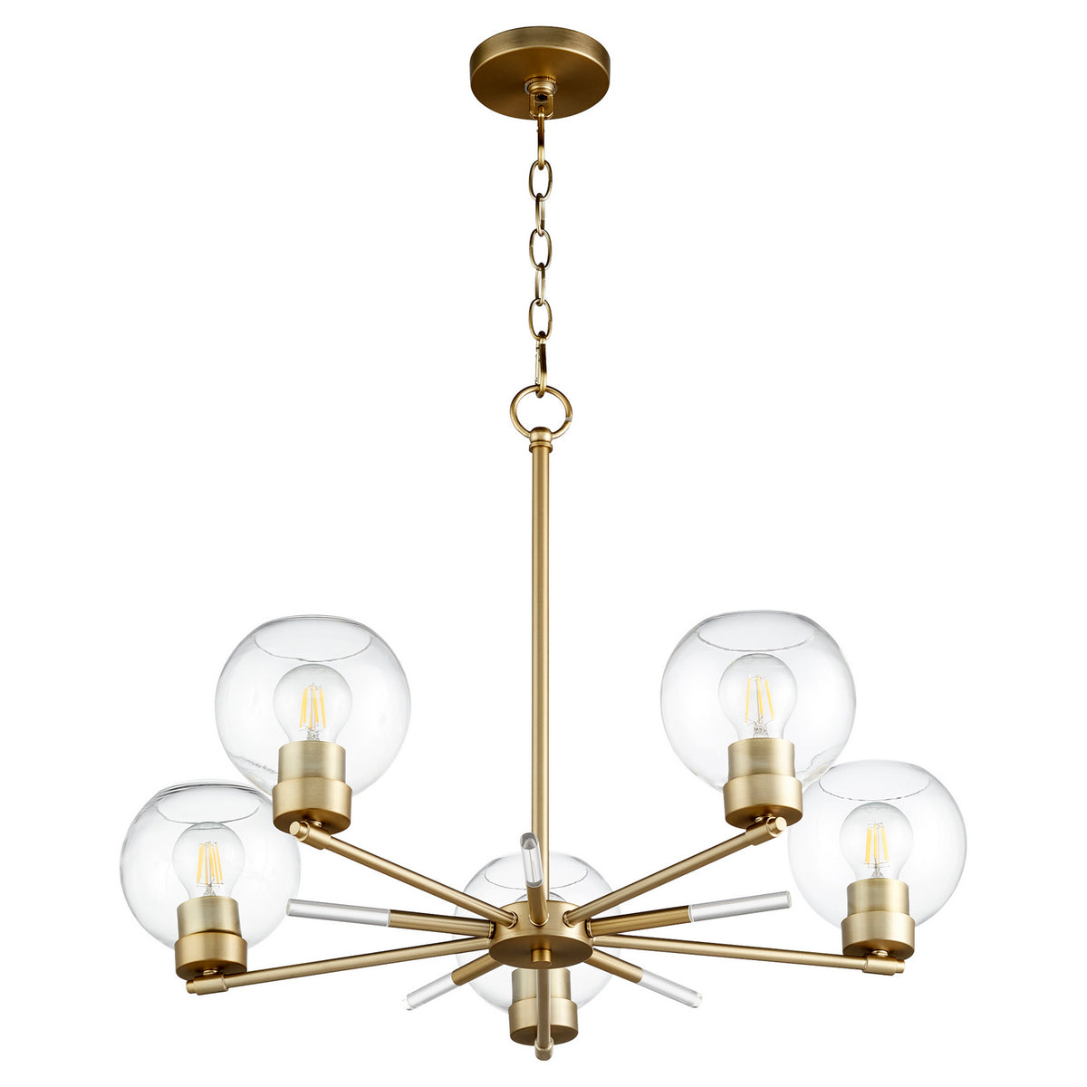 Quorum - 6317-5-80 - Five Light Chandelier - VolÔøΩÔøΩn - Aged Brass
