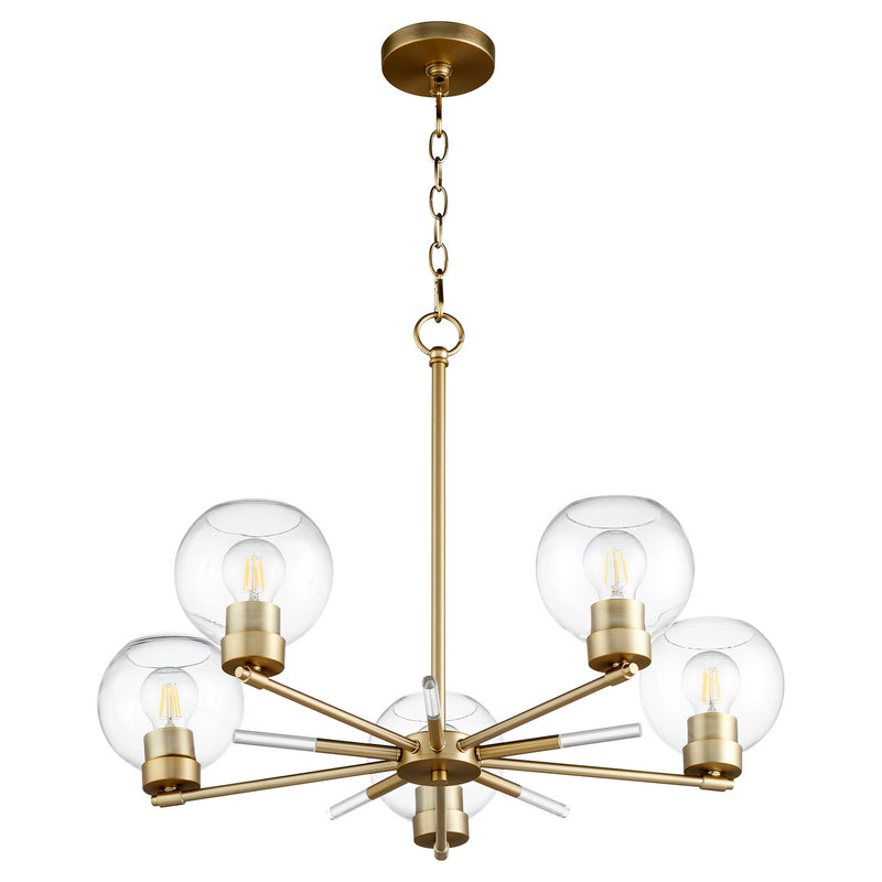 Quorum - 6317-5-80 - Five Light Chandelier - VolÔøΩÔøΩn - Aged Brass