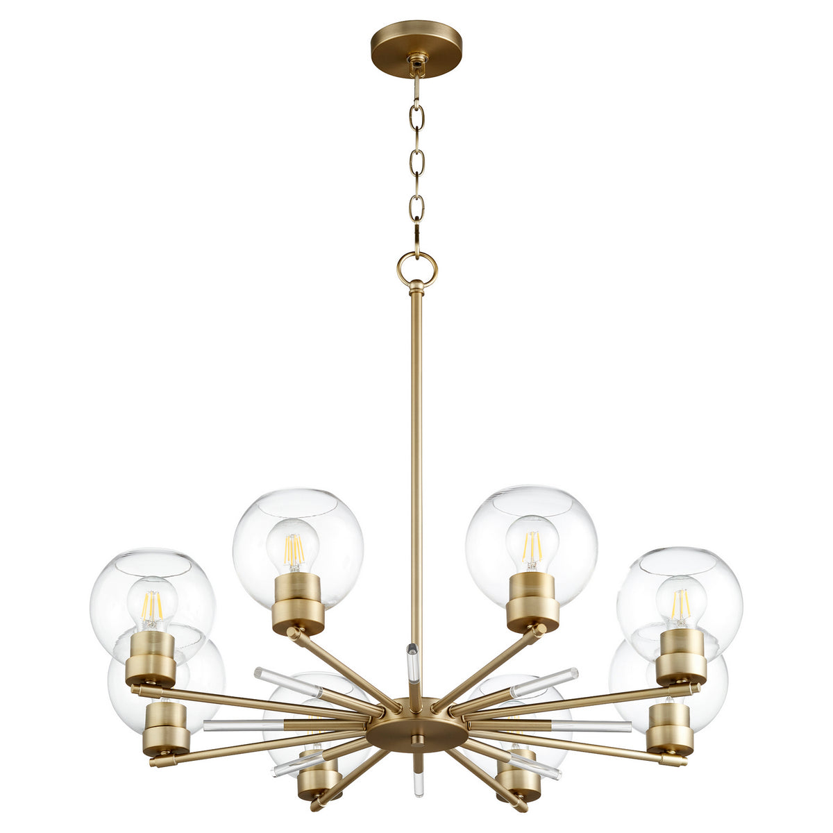 Quorum - 6317-8-80 - Eight Light Chandelier - VolÔøΩÔøΩn - Aged Brass