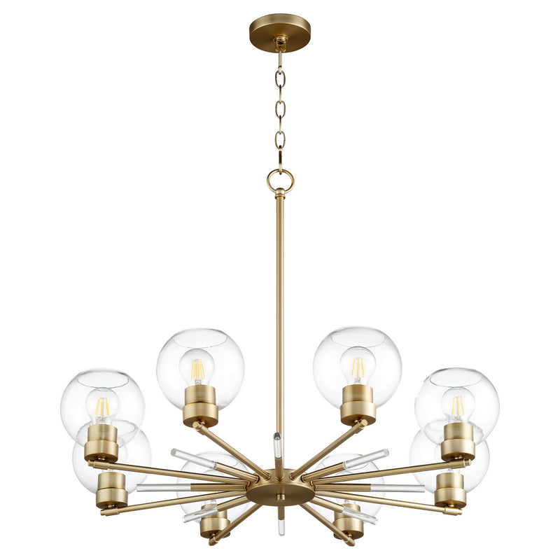 Quorum - 6317-8-80 - Eight Light Chandelier - VolÔøΩÔøΩn - Aged Brass