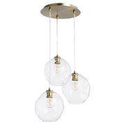 Quorum - 63-80 - Three Light Pendant - Numen - Aged Brass