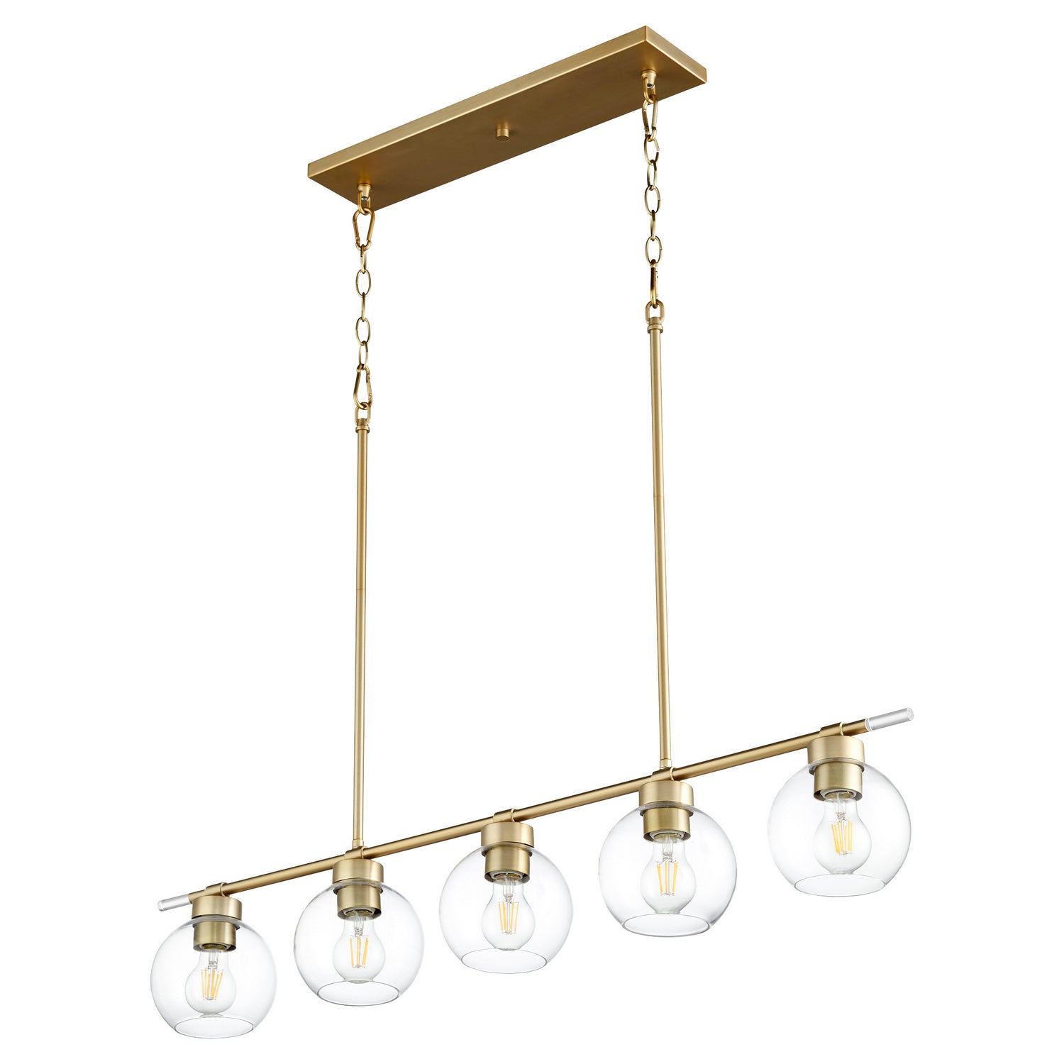 Quorum - 6617-5-80 - Five Light Pendant - VolÔøΩÔøΩn - Aged Brass