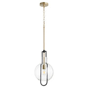 Quorum - 89-10-6980 - One Light Pendant - Textured Glass Pendants - Textured Black w/ Aged Brass