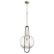 Quorum - 89-14-6965 - One Light Pendant - Textured Glass Pendants - Textured Black w/ Satin Nickel