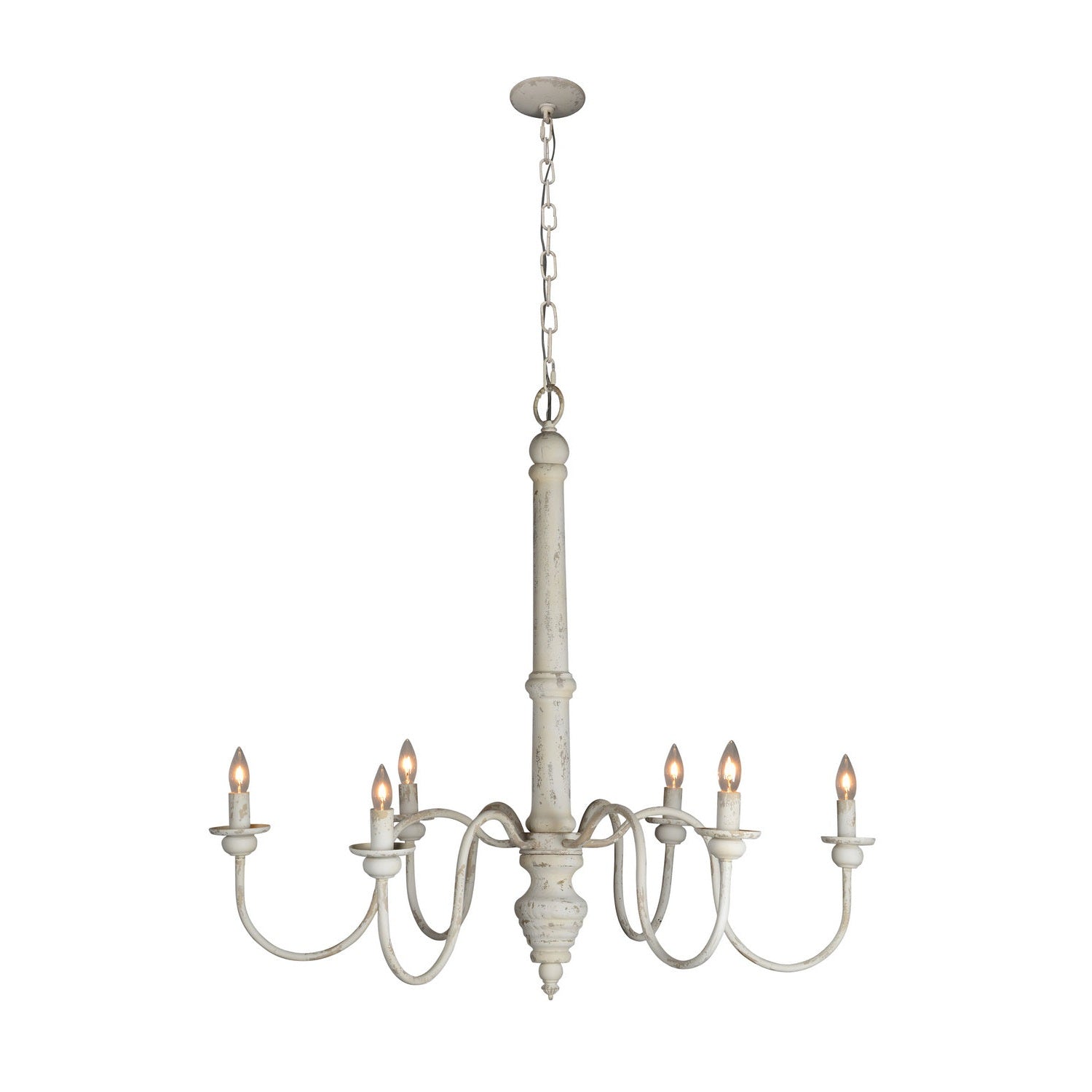 Forty West - 707129 - Six Light Chandelier - Sasha - Cottage White