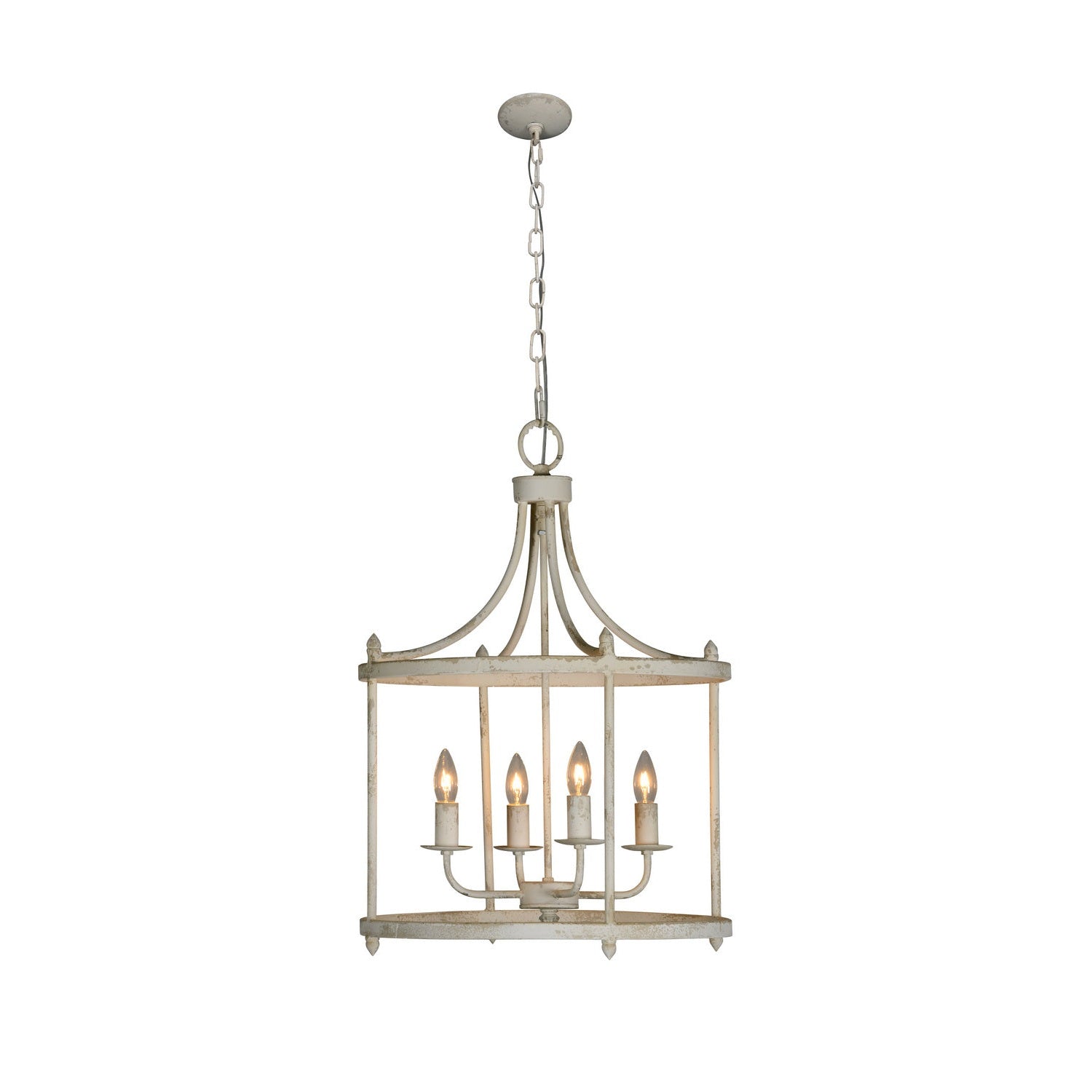 Forty West - 707130 - Four Light Chandelier - Arlington - Distressed Cottage White