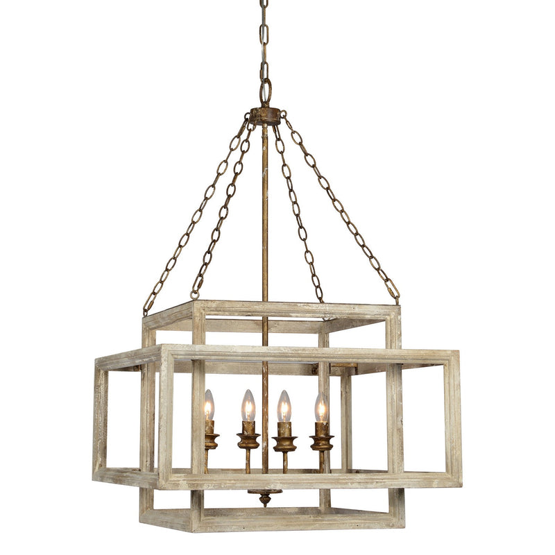 Forty West - 707132 - Four Light Chandelier - Patterson - Rust/Distressed White