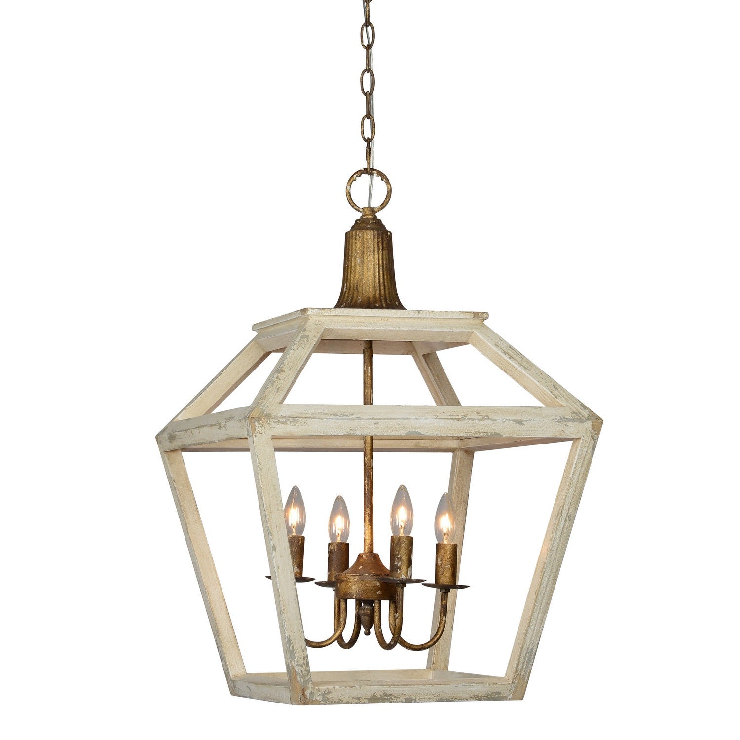 Forty West - 707133 - Four Light Chandelier - Emmett - Antique Gold/Weather White