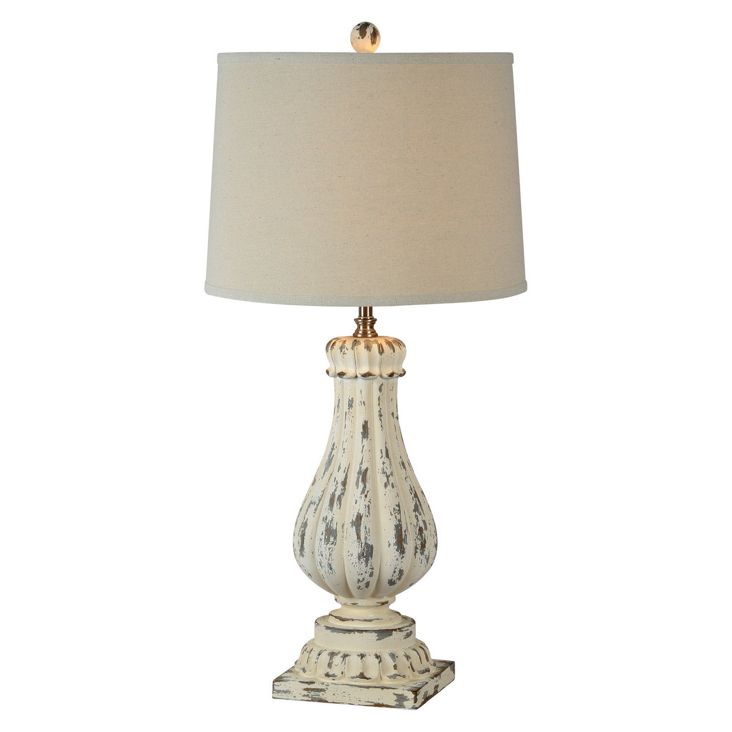 Forty West - 70926 - One Light Table Lamp - Palmer - Distressed Cream/Brown & Gray