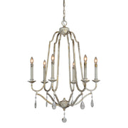 Forty West - 72535 - Six Light Chandelier - Evie - Distressed Cottage White