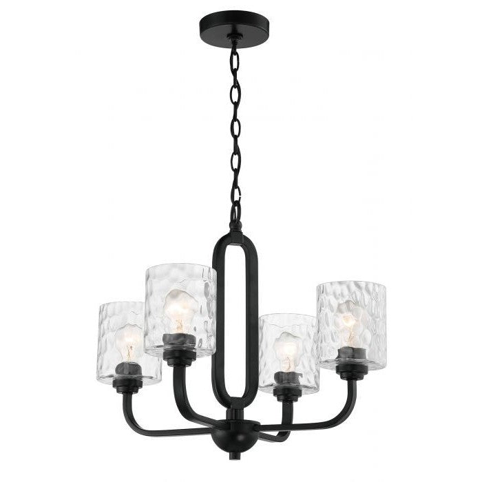 Craftmade - 54224-FB - Four Light Chandelier - Collins - Flat Black