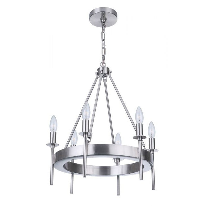 Craftmade - 54326-BNK - Six Light Chandelier - Larrson - Brushed Polished Nickel