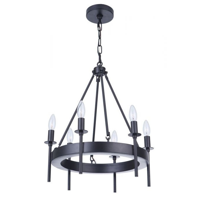 Craftmade - 54326-FB - Six Light Chandelier - Larrson - Flat Black