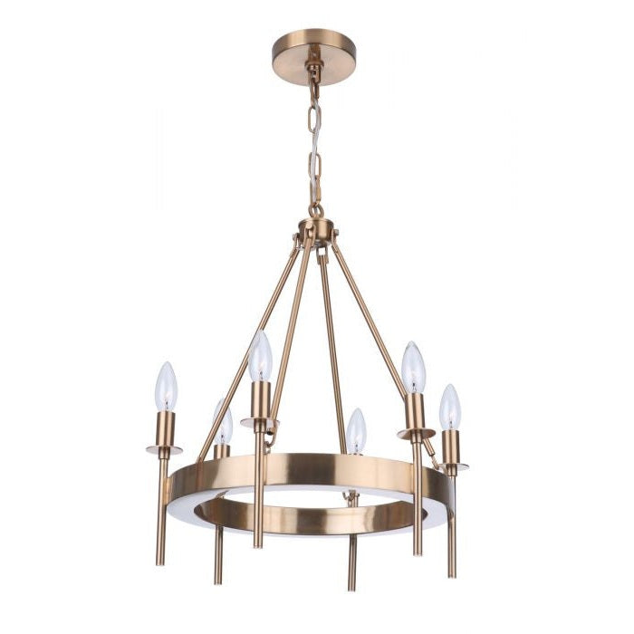 Craftmade - 54326-SB - Six Light Chandelier - Larrson - Satin Brass