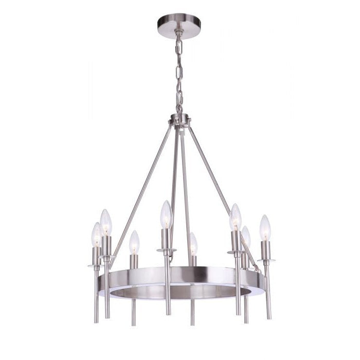 Craftmade - 54328-BNK - Eight Light Chandelier - Larrson - Brushed Polished Nickel