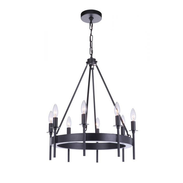 Craftmade - 54328-FB - Eight Light Chandelier - Larrson - Flat Black