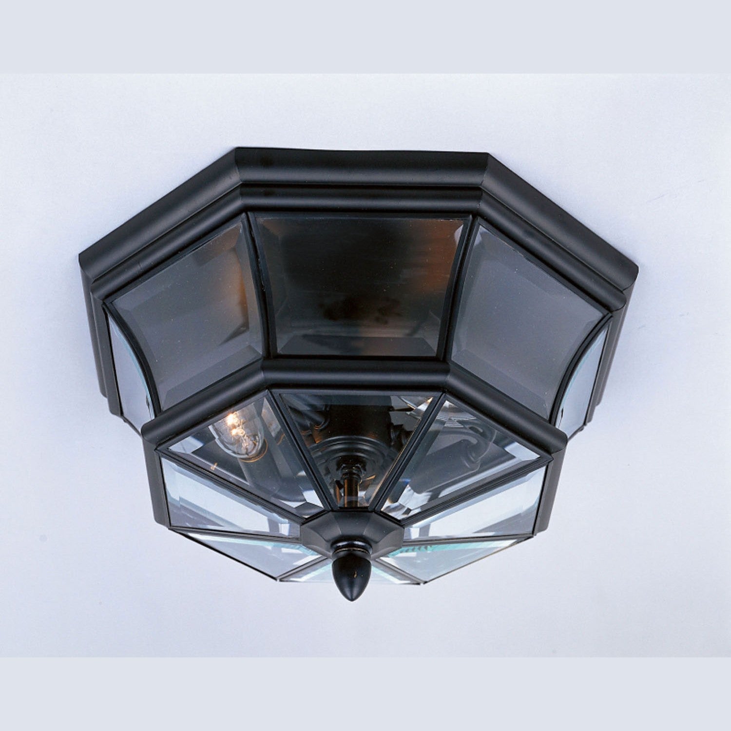 Quoizel - NY1794K - Three Light Outdoor Flush Mount - Newbury - Mystic Black