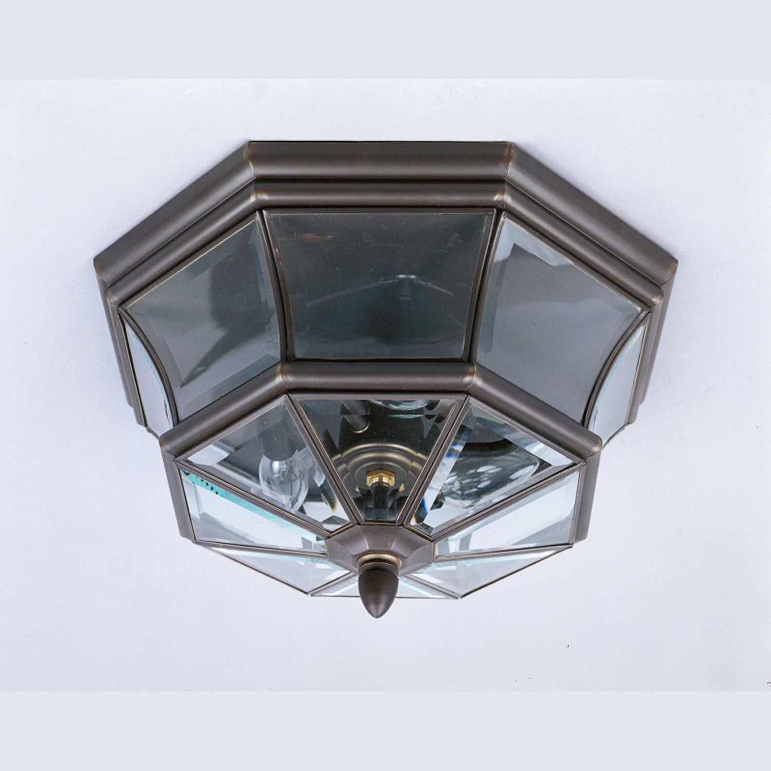 Quoizel - NY1794Z - Three Light Outdoor Flush Mount - Newbury - Medici Bronze