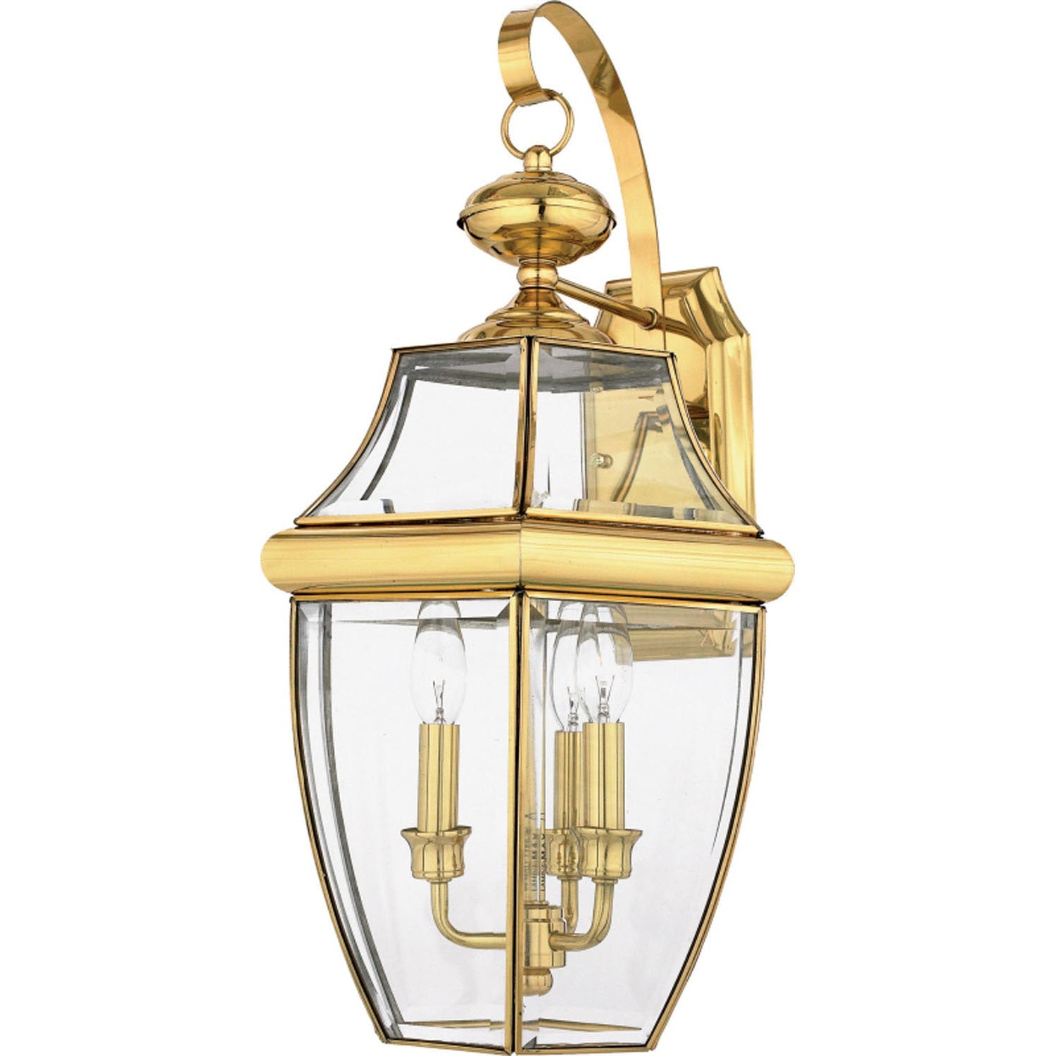 Quoizel - NY8318B - Three Light Outdoor Wall Lantern - Newbury - Polished Brass
