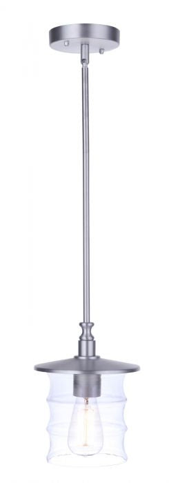 Craftmade - ZA3611-SA - One Light Outdoor Pendant - Canon - Satin Aluminum