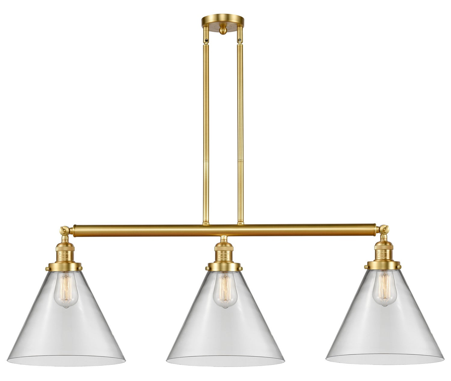 Innovations - 213-SG-G42-L - Three Light Island Pendant - Franklin Restoration - Satin Gold