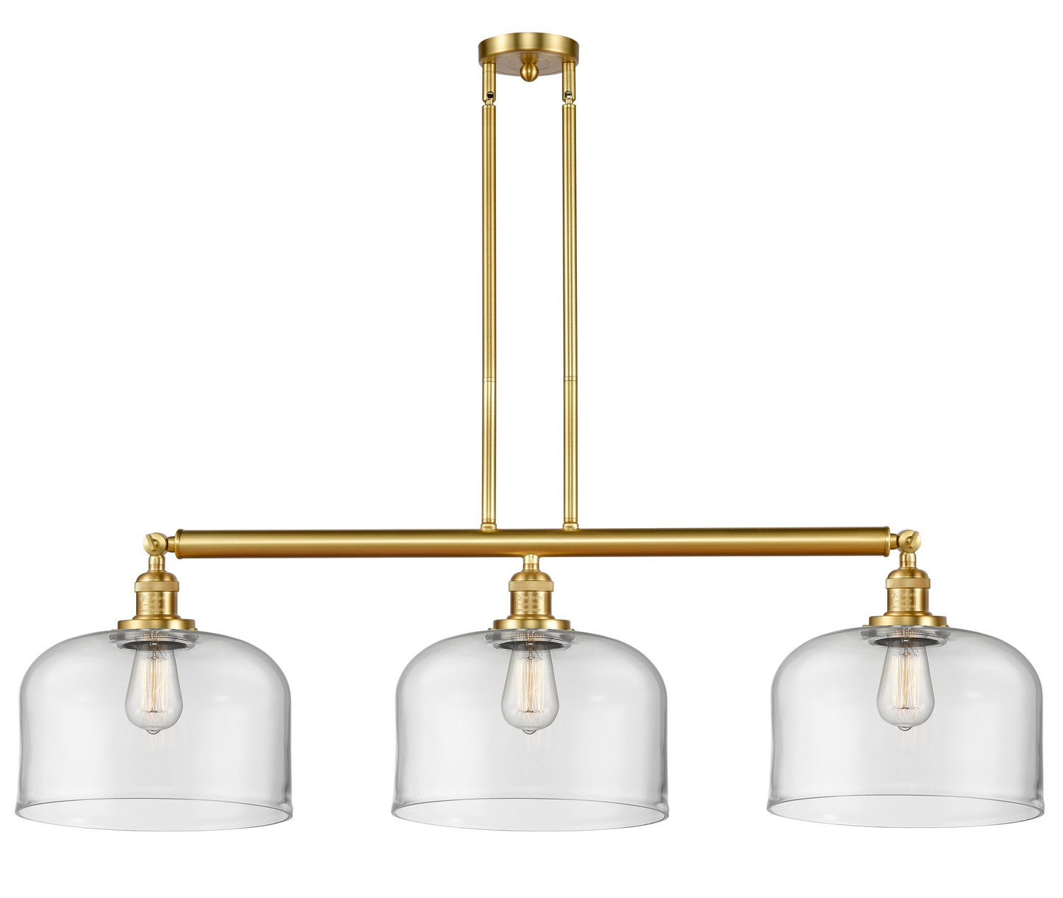Innovations - 213-SG-G72-L - Three Light Island Pendant - Franklin Restoration - Satin Gold