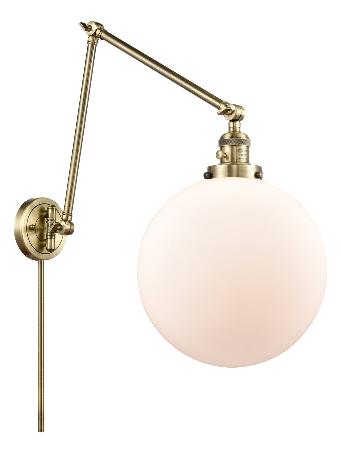 Innovations - 238-AB-G201-12 - One Light Swing Arm - Franklin Restoration - Antique Brass