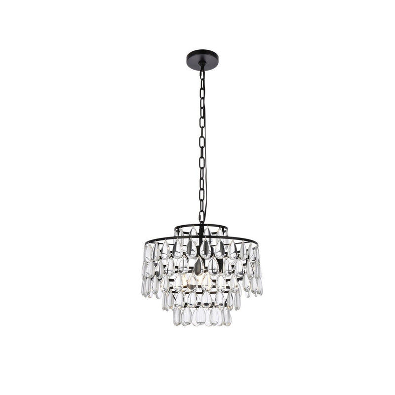 Elegant Lighting - 1102D16BK - Three Light Pendant - Mila - Black