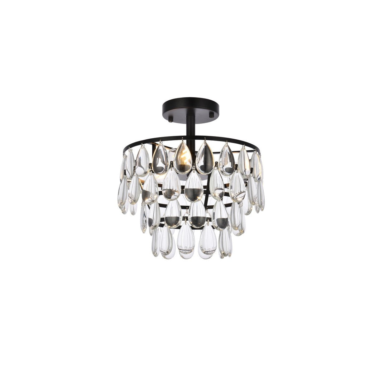 Elegant Lighting - 1103F12BK - Three Light Flush Mount - Mila - Black