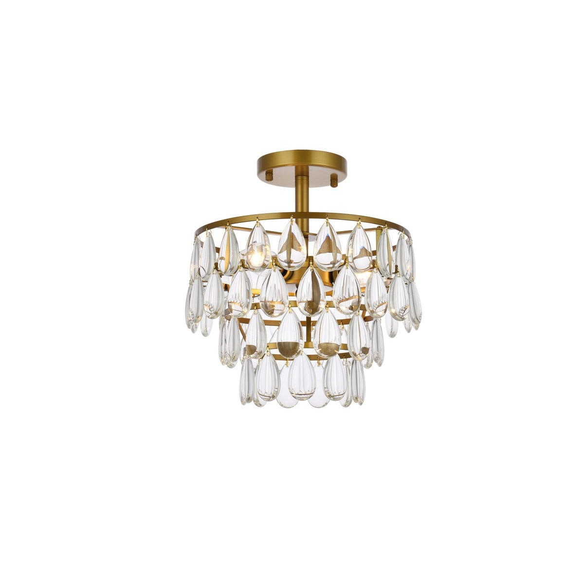 Elegant Lighting - 1103F12BR - Three Light Flush Mount - Mila - Brass