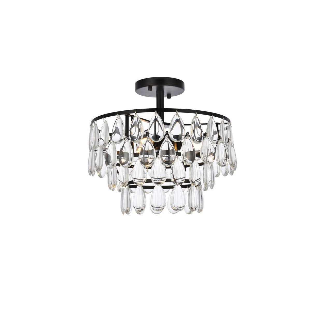 Elegant Lighting - 1103F14BK - Three Light Flush Mount - Mila - Black