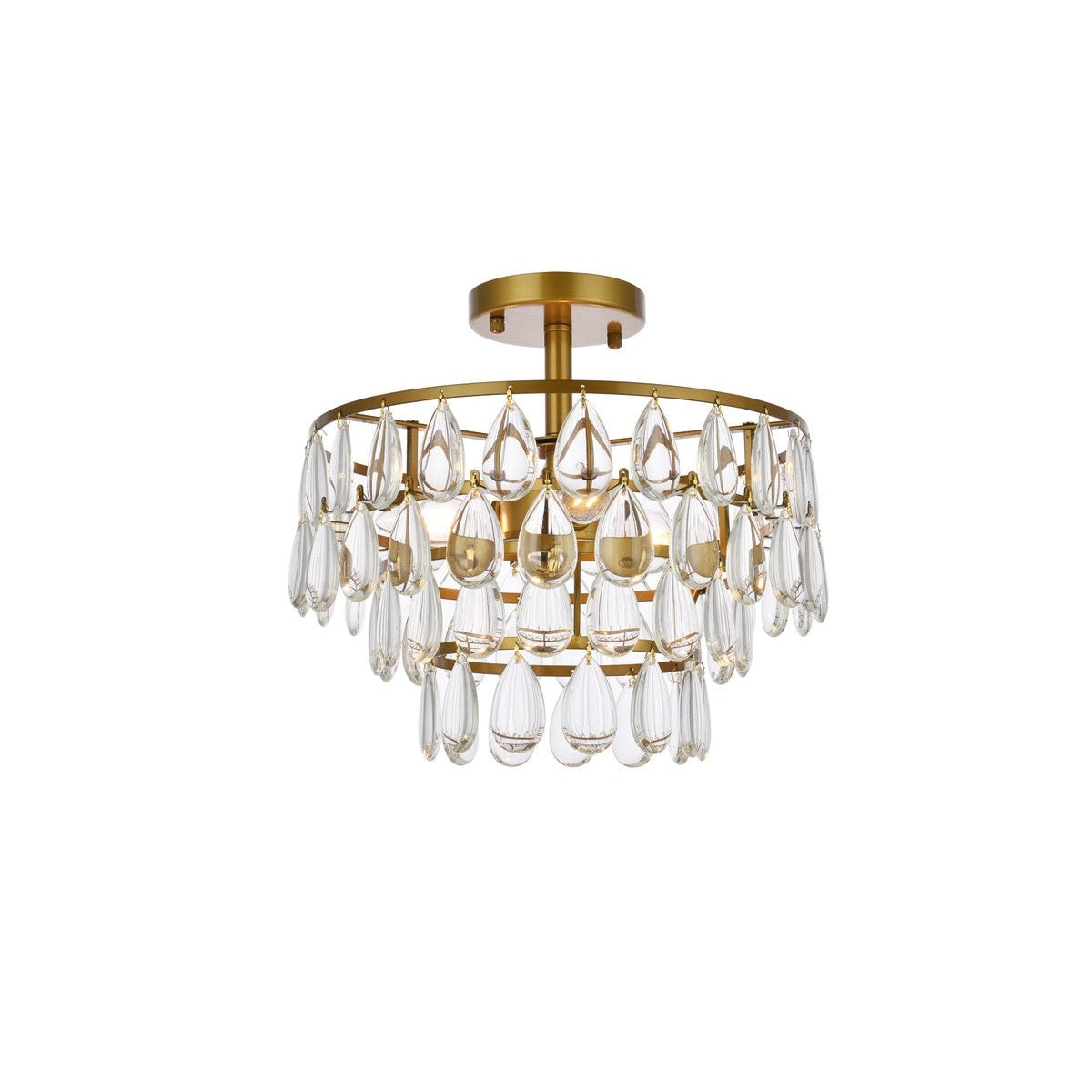 Elegant Lighting - 1103F14BR - Three Light Flush Mount - Mila - Brass